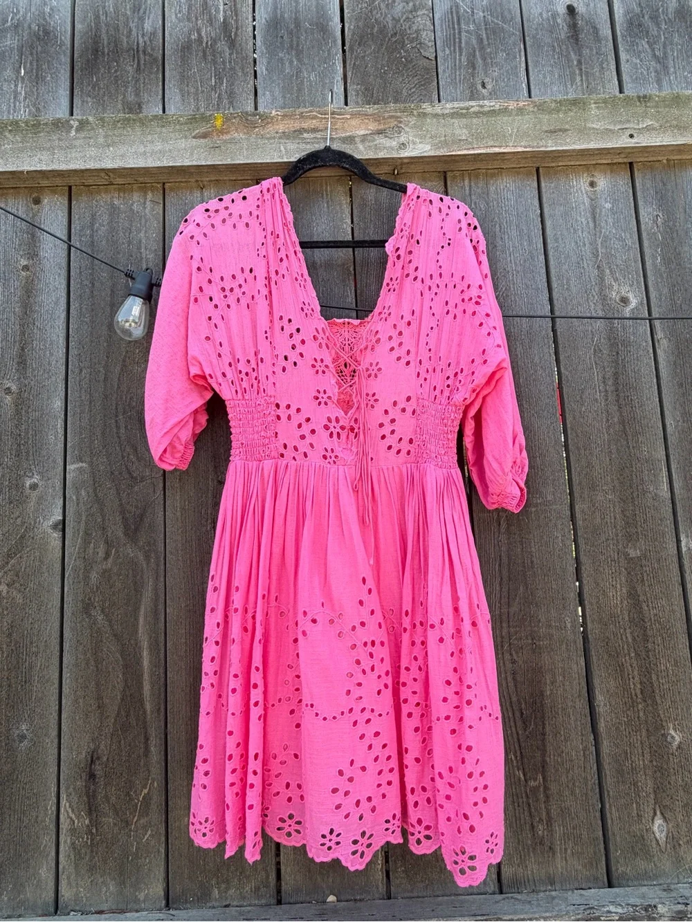 Women’s Pink Eyelet Cotton Dresses